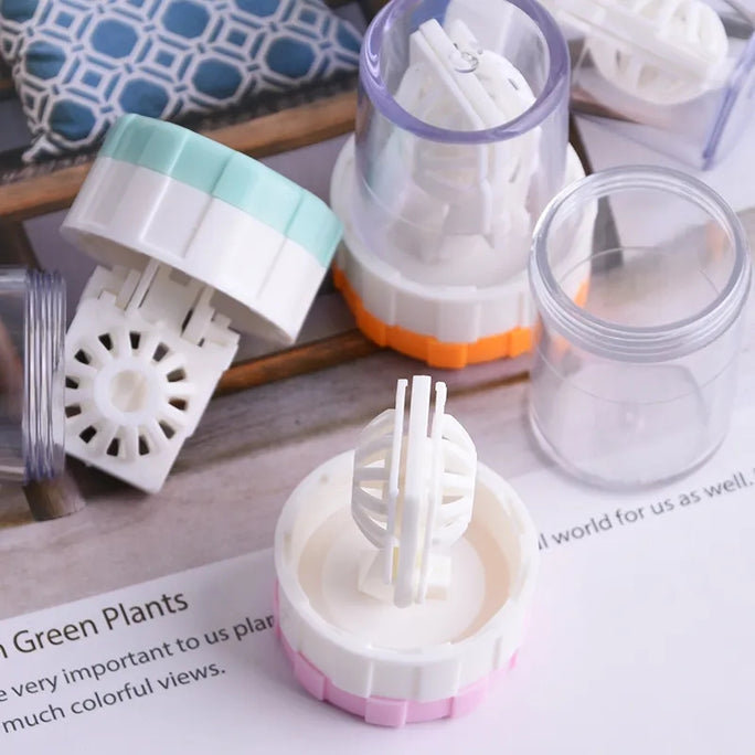 Contact Lens Cleaner Case Manual Rotary Lens | Cleaner Travel Plastic Container Storage Soaking Box | Lens Washer