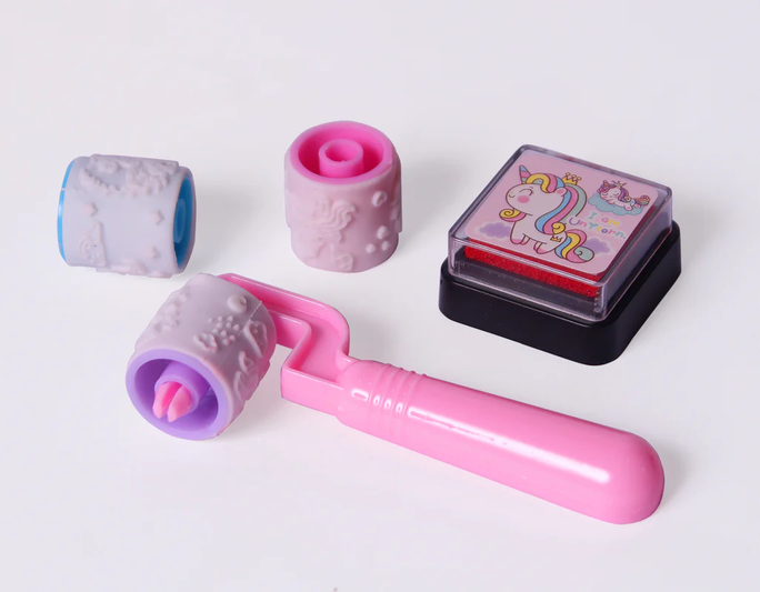 01 Set Unicorn / Hello Kitty Roller Stamp Handbooks Diy Anime Figure Multiple Styles Student Supplies Wholesale