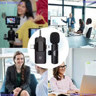 K15 3 in 1 Wireless Lavalier Microphone UHF Noise Reduction Clip On Mini Mic