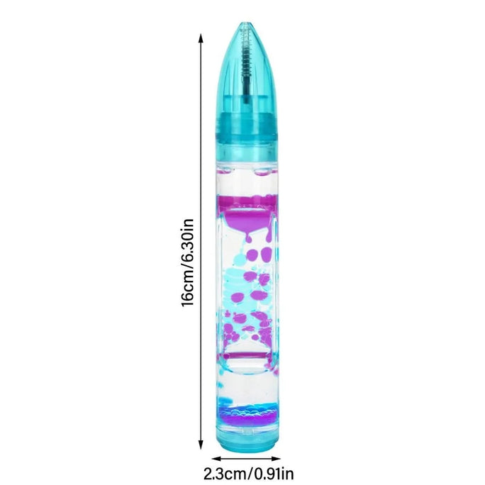 01 Pc New Hot Liquid Motion Bubbler Fidget Pen for Kids and Adults Liquid Timer Pens L