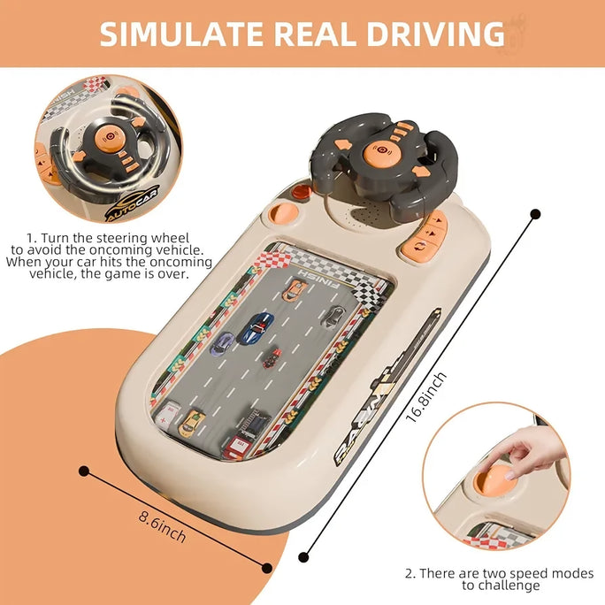 Musical Steering Wheel Racing Car Toy,Racing Adventure Car Steering Wheel for Kids, Toddler Driving Simulator with Lights & Sounds - Educational Race Car Game for Boys & Girls - Birthday Gift