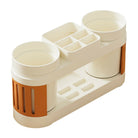 Toothbrush Holders for Bathrooms Toothbrush Holder with 2 Cups Set Tooth Brush Toothpaste Caddy Storage Small Bathroom Countertop Organizer Stand