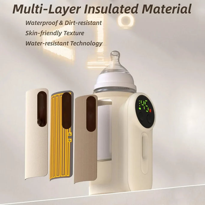 Portable Baby Bottle Warmers, Portable Bottle Warmer for Travel, Upgraded Baby Milk Warmer for Breastmilk or Formula, Bottle Warmer On The Go with Milk Volume Window, 6 Temperature Control, 8000 MAh