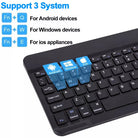 Rechargeable Bluetooth Keyboard with Cell Powered Mouse Combo Wireless Slim