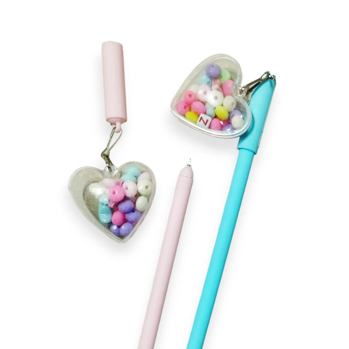 01 Pc Cute Heart Beads Gel Pen Stationery Office School Supplies Creative Basket Lovely Cartoon Pen