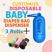 01 Dispenser + 03 Rolls Disopsable Baby Diapers Bag Box Kit Portable Baby Diapers Platics Bags Pet Waste Bag Box Kit Portable Baby Diapers Platics Bags Rubbish Bags Garbage Bag Removable Box Nappy Bag with Rope/hooks