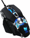 T-WOLF V10 WARRIOR BLACK RGB GAMING Mouse | Game Mouse Wired USB Esports