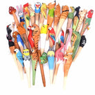 01 Pc Craft Animals Pen Classic Wooden Hand-carved s Creative Stationery Wood Ballpoint