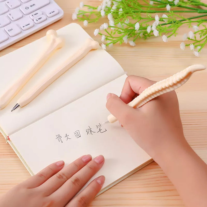 01 pc of Novelty Bone Shape Ballpoint Gel Pen 0.7mm Ink Refill Writing Ball Pens School Office Stationery Gifts Supplies