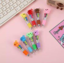 01/2 pcs Different Shapes Mini 04 Refills Ballpoint Pen, Cartoon Heart Unicorn Kroumi Labubu etc Design Multi-Color Retractable Pen, Valentine's Day Gift, Anniversary Gift, Party Favor, Filler Gift