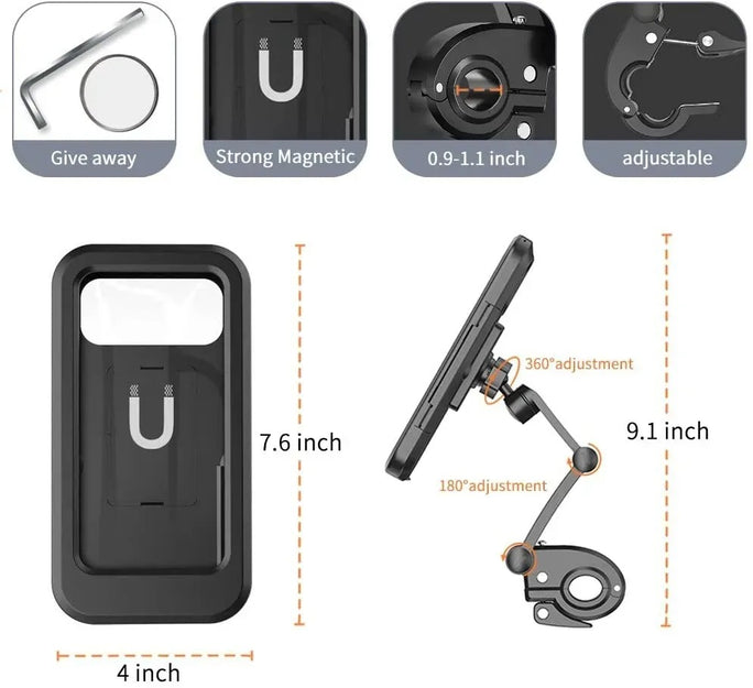 Universal Cycling Phone Mount | Weather Resistant Handlebar Case For Bicycles