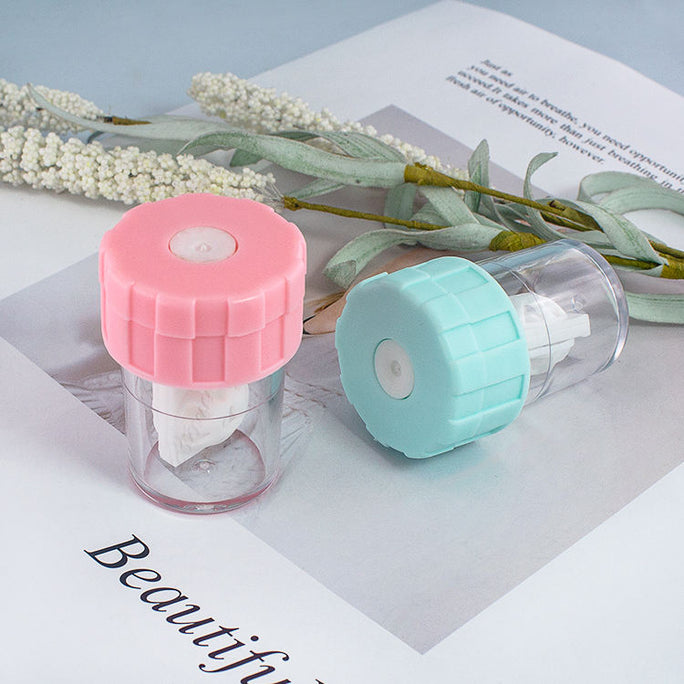 Contact Lens Cleaner Case Manual Rotary Lens | Cleaner Travel Plastic Container Storage Soaking Box | Lens Washer