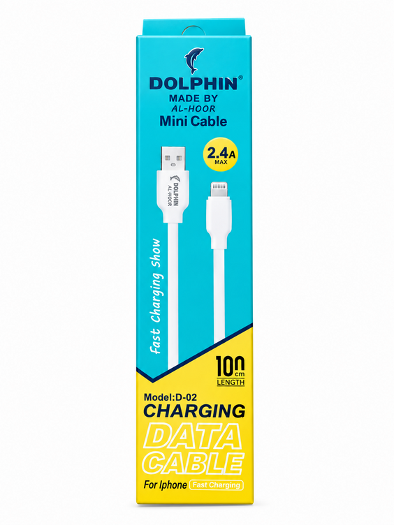 Copy of DOLPHIN D-02 Fast Charging Data Cable for iPhone - 100cm / 2.4A MAX - Mini Cable