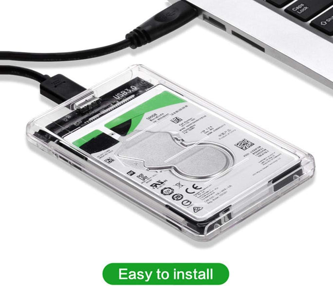 USB 3.0 Transparent HDD Enclosure 2.5" | External Hard Drive Case for SATA