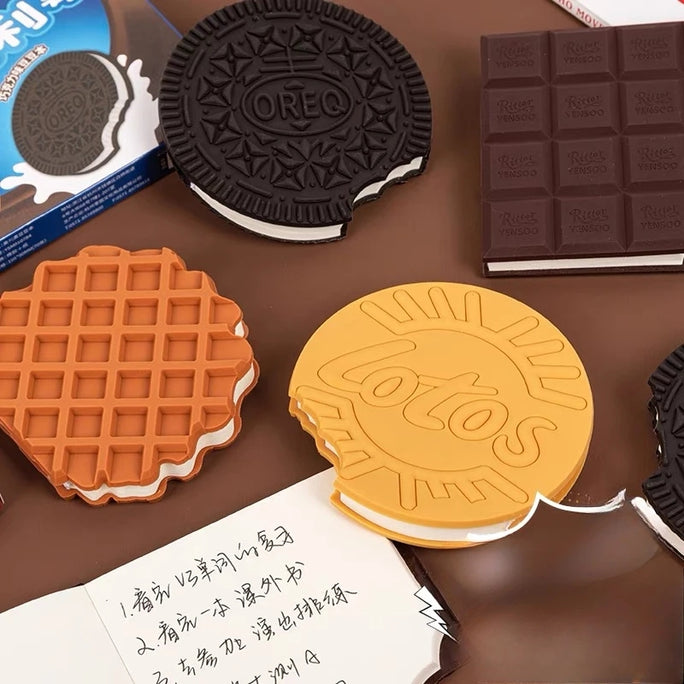 Scented Chocolate / Biscuits Shaped Personal Desk Notepad Memo Book Small Diary Chocolate Biscuits Shape Cover of a Memo pad/Notepad (Chocolate Biscuits Notebook)