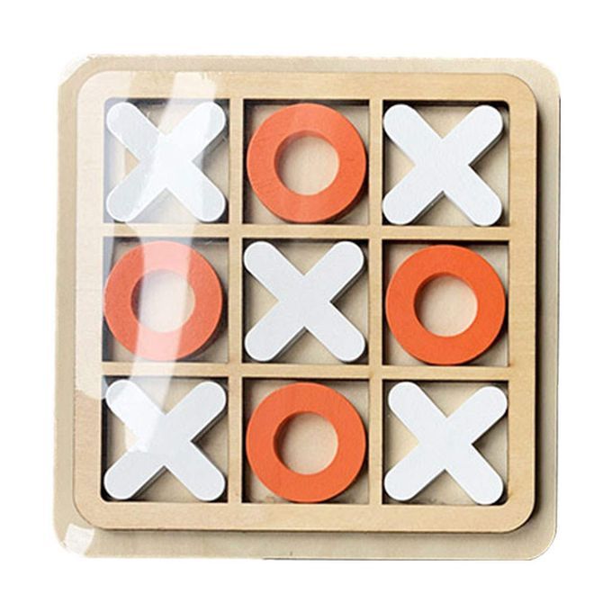 Tic Tac Toe/Noughts and Crosses Wooden Tabletop Board Game Family Game for Kids and Adults Brain Teaser Puzzle Size 13cm * 10cm