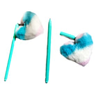 01 PC Pack Cute Heart Shape Pom Pom Ball Writing Gel Ink Pens for Office School Student Supplies,0.5 mm Tip Rollerball Pens, Random Color