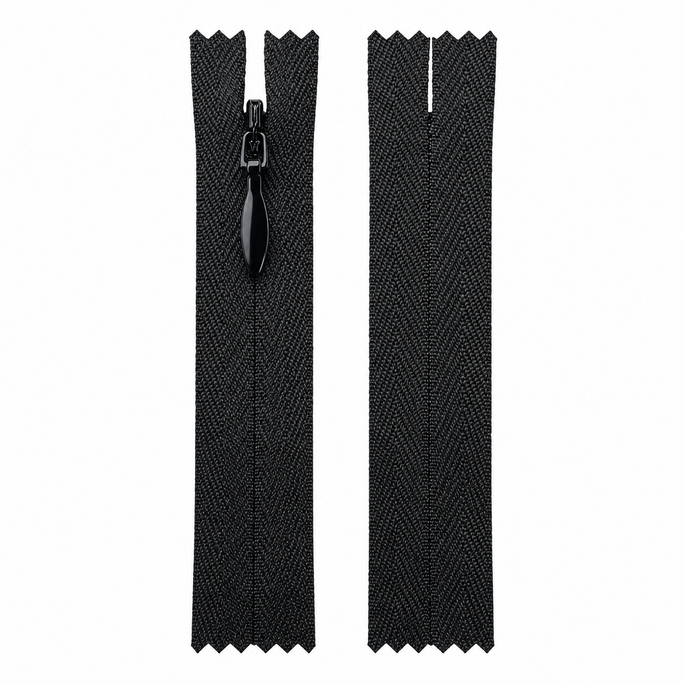 10 Pcs Invisible Zipper Cut Size for Dresses, Skirts, Blouses, Pants etc. - Long - Nylon Zip and Metal Zip Head