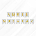 Ameen Mubarak Letter Bunting Banner Decoration Set