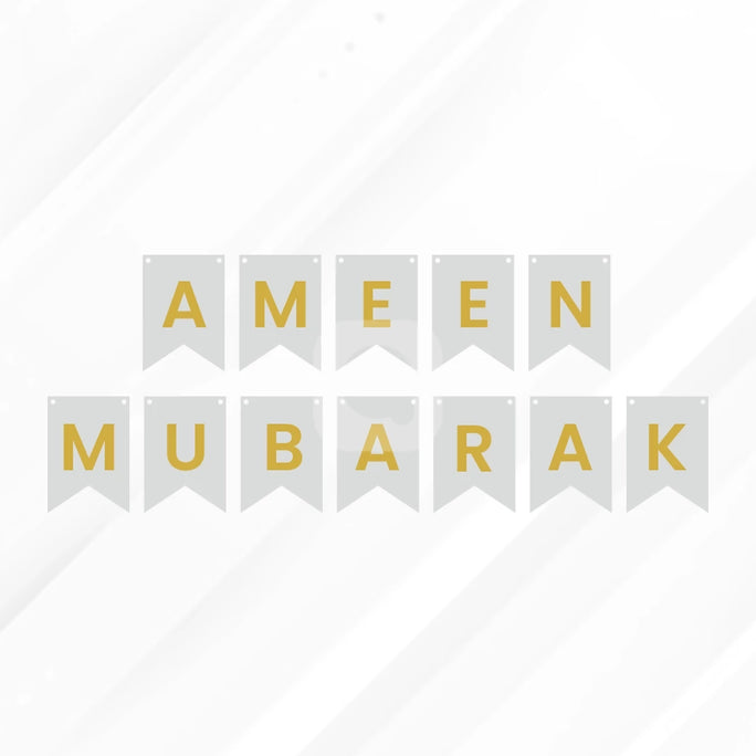 Ameen Mubarak Letter Bunting Banner Decoration Set