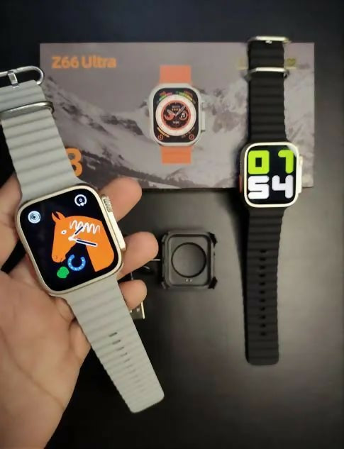 Z66 Ultra Watch 8 Series | 45mm | Best Price | Ocean Silicone Strap | Water Resistant | Sport Watch | Bluetooth Calling | Best Watch