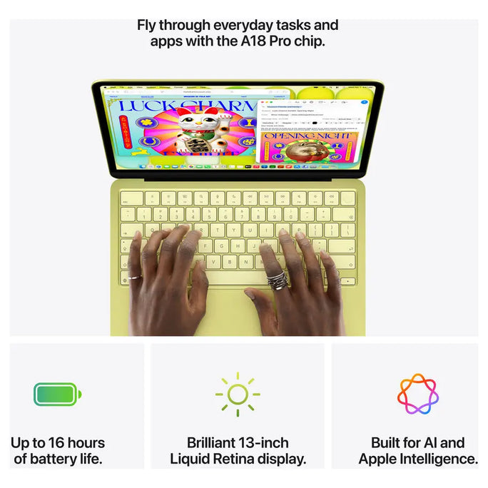 Apple MacBook Neo 13 MHFE4, A18 Pro 6-Core Chip, 8GB Unified RAM, 512GB SSD, 13" Liquid Retina Display, Citrus