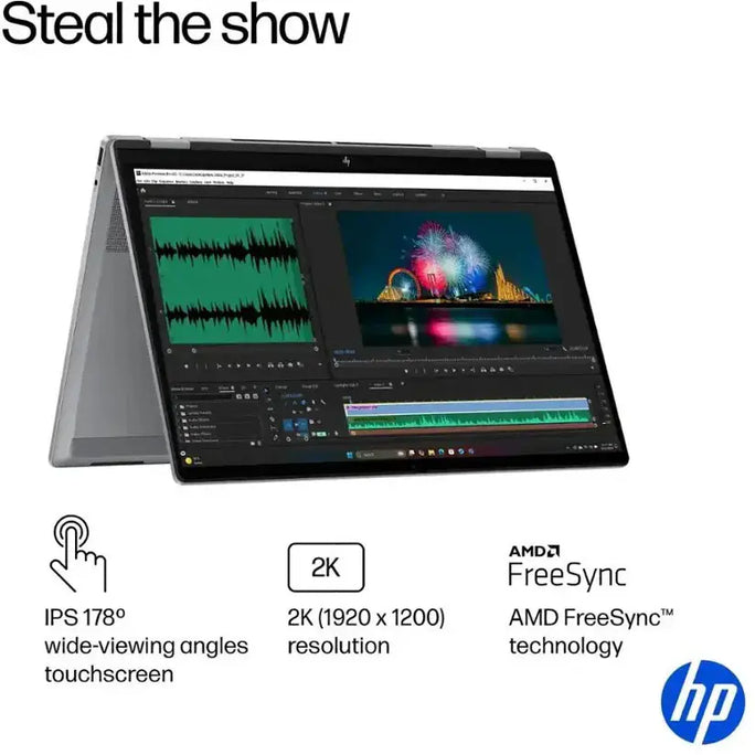 HP OmniBook X Flip 16-AR0033DX 2-in-1 Laptop, AMD Ryzen AI 7 350, 24GB LPDDR5x RAM, 1TB SSD, Radeon 860M Graphics, 16" 2K IPS Touchscreen, Windows 11 Home