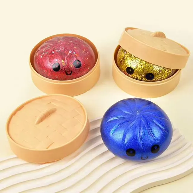 Squeeze Toys Box Dumpling Glittery Squishy Rising Stress Ball | Soft Desk Stress Relief for Office Home Relaxation