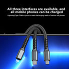 3 in 1 Fast Charging Cable 100W Multi Connector USB Type C Lightning Micro USB