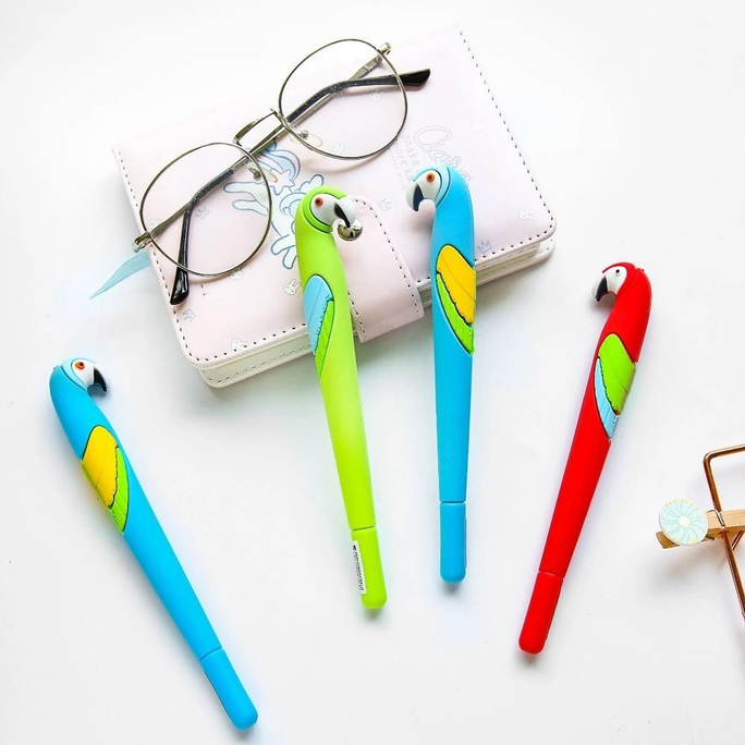01 Pc Macaw Parrot Ball Pen | Cute Parrots Gel Pen | Special For Kids | Colour Birds 0.5mm Ballpoint. 1 Pcs