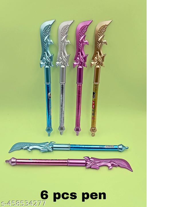 01Pc Ancient Sword Pen , Plastic Gel Pen Sword Pens with ﻿﻿﻿Tassels for Birthday Party School Office Writing Supplies