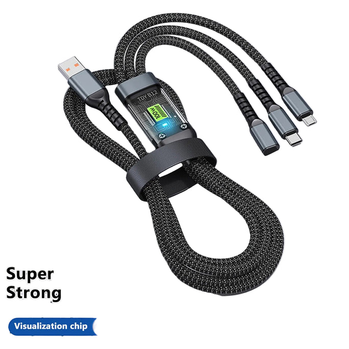 3 in 1 Fast Charging Cable 100W Multi Connector USB Type C Lightning Micro USB