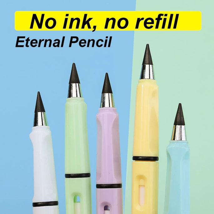 01/2 Pc Everlasting Pencil Infinite Pencil, Infinity Pencil with Eraser, Inkless Magic Pencils, Portable Reusable Erasable Writing Pencil (1 Pcs)