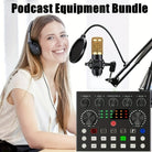 Condenser Microphone Set Kits BM-800 With HD V8S Live Sound Card Microphone Set