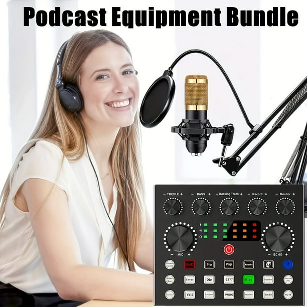 Condenser Microphone Set Kits BM-800 With HD V8S Live Sound Card Microphone Set