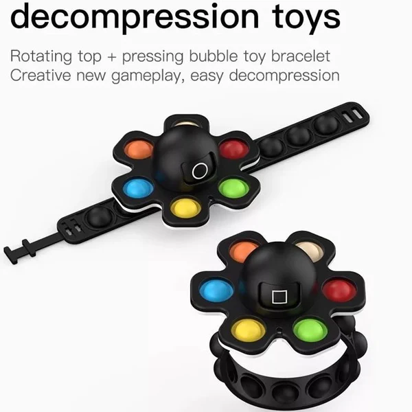 Squid Game Bracelet Silicone Reversible Octopus Spinning Push Bubble Fidget Toys Bracelet