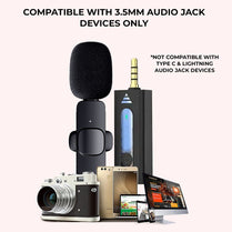 K35 3.5mm Wireless Microphone | Mini Collar Lavalier Mic Plug & Play Audio