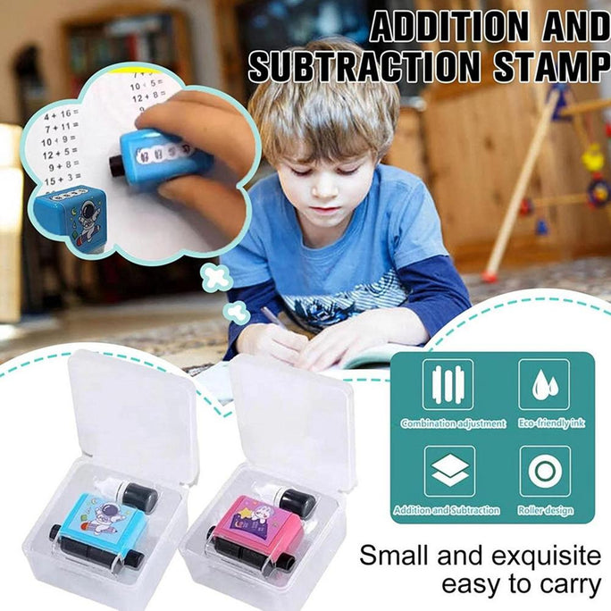 Kids Roller Digital Teaching Stamp for Students' Addition Subtraction Multiplication Division Math Training Teaching Stationery