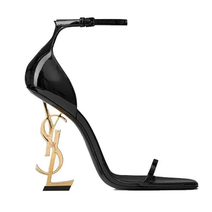 Steplia Black High-Heel Sandals