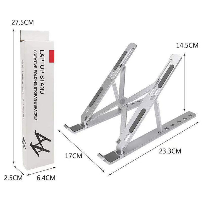 Foldable Adjustable Aluminum Laptop Stand | Portable Desktop Holder with