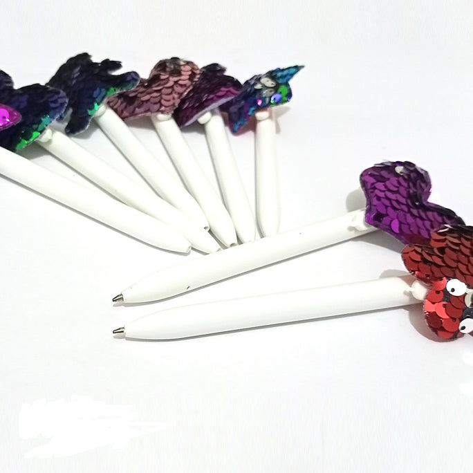01 Pc Reversible Sequin Butterfly,Bear and Bunny shape Signature Pen for Girls Student Gifts
