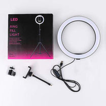 HX-260 26cm 10 Inch Round Ring Light Selfie Stick For YouTube TikTok Insta