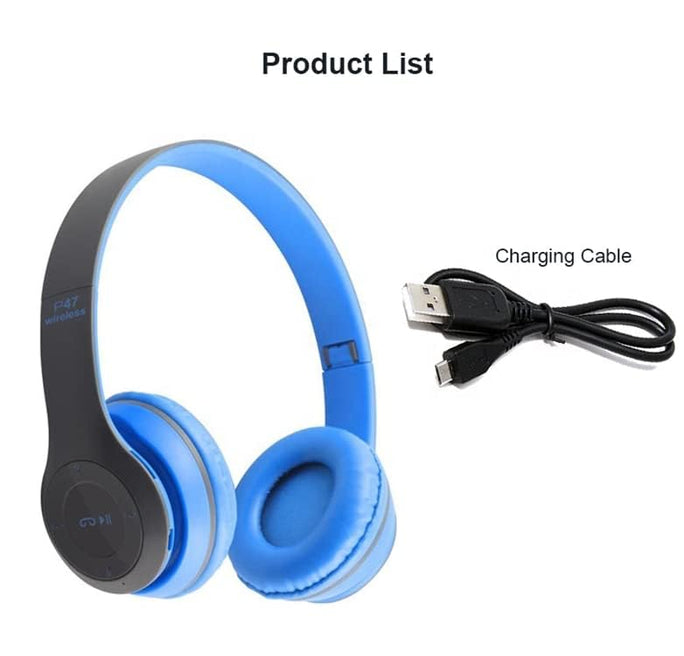 P47 Wireless Gaming Headphones Bluetooth Headset Foldable Headband With Calling