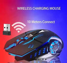 T2 Rechargeable Wireless Gaming Mouse 2.4G USB Silent Click RGB LED 2400DPI