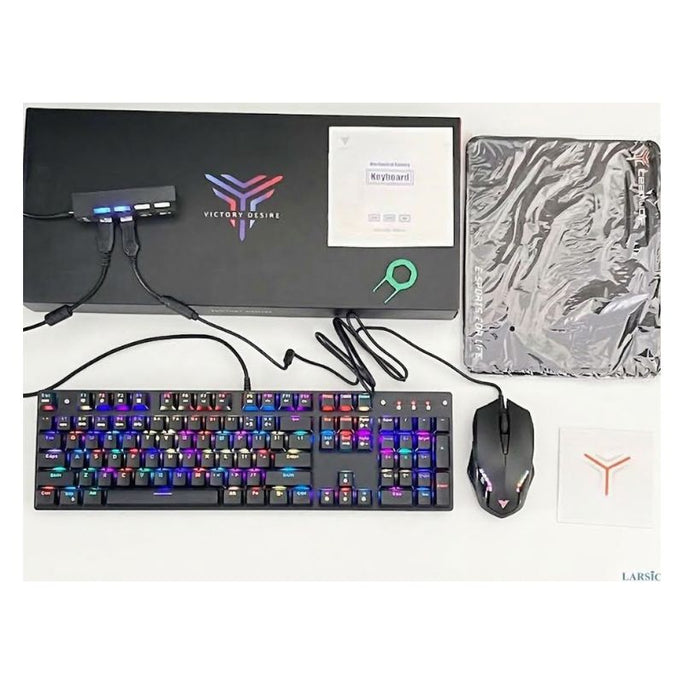 Teamwolf 3 in 1 Gaming Combo Mechanical Gaming Keyboard RGB Backlights 104