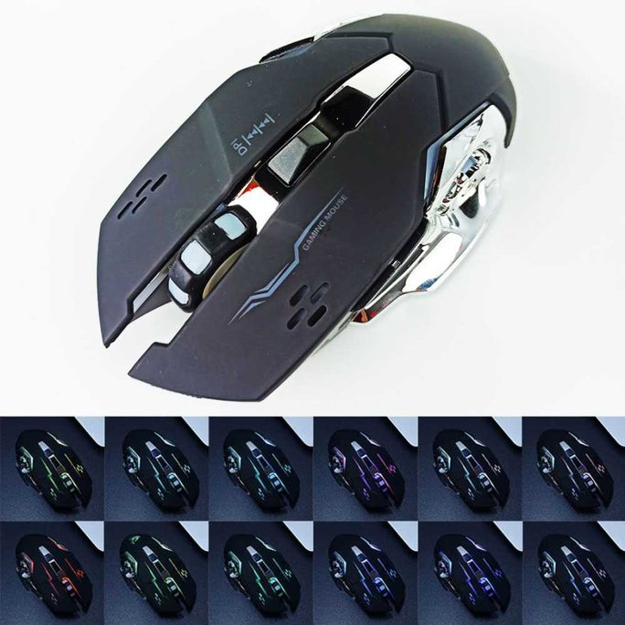 T2 Silent Wireless Gaming Mouse Rechargeable Usb-c Port, with Side Buttons, LED