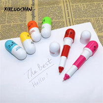 1 Pc Face Retractable Ballpoint Pen Blue Refill 0.5mm Pill Ballpen Kawaii Stationery Canetas Escolar School Office Tools