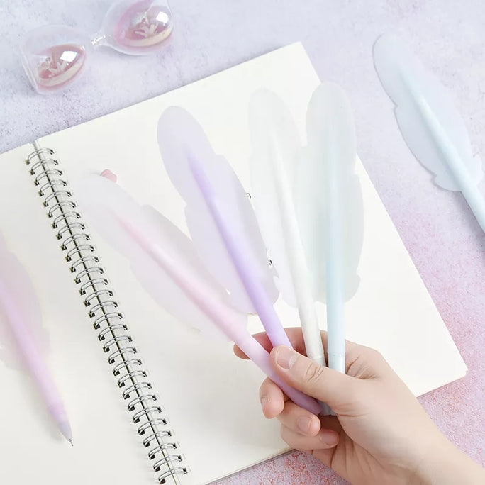 01 Pc Stationery Cute Soft Silicon Feather Gel Pen Creative School Office Supplies Gift Gel Pens