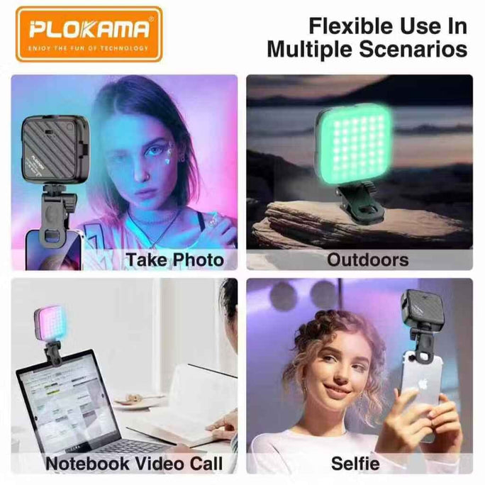 Plokama U80 Pro Portable RGB LED Light – Mini Photography Lamp Video Light for