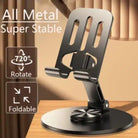 Universal Full Metal Mobile Phone Stand 360° Rotating Aluminum Alloy Base